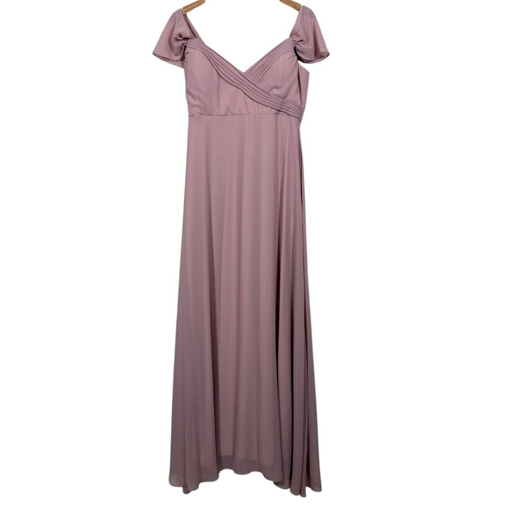 Birdy Grey Rose Quartz Spence Convertible Bridesmaid Chiffon Maxi Dress Sz L
